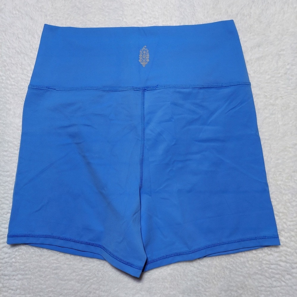 Free People Women's L Riviera Blue Never Better Silicone Logo Bike Short - Picture 2 of 8